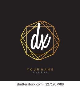 Initial DX handwriting logo vector