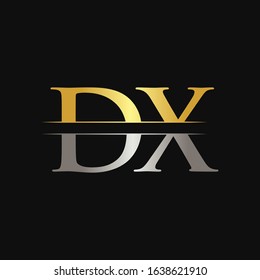 Initial DX Letter Logo With Creative Modern Calligraphy  Vector Template. Creative Abstract Letter DX Logo Design