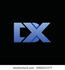 Initial DX Simplicity Modern Geometric Business Icon Creative Design Logo