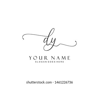Initial DY beauty monogram and elegant logo design, handwriting logo of initial signature, wedding, fashion, floral and botanical with creative template.