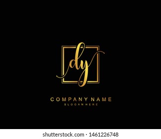 Initial DY beauty monogram and elegant logo design, handwriting logo of initial signature, wedding, fashion, floral and botanical with creative template.