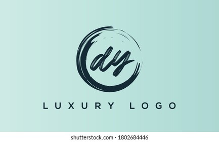 Initial DY beauty monogram and elegant logo design, handwriting logo of initial signature, wedding, fashion, floral and botanical with creative template.