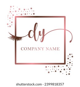 Initial DY calligraphy company eye and eyelash handwriting