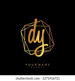 Initial DY handwriting logo vector