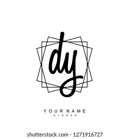 Initial DY handwriting logo vector