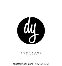 Initial DY handwriting logo vector Initial DY handwriting logo vector
