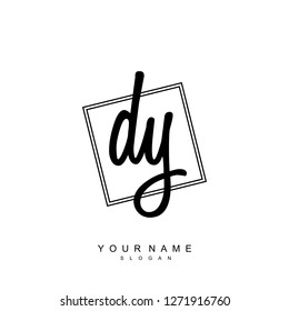 Initial DY handwriting logo vector