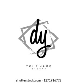 Initial DY handwriting logo vector