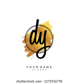 Initial DY handwriting logo vector
