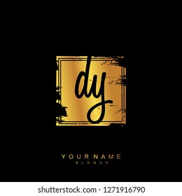 Initial DY handwriting logo vector