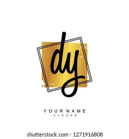 Initial DY handwriting logo vector