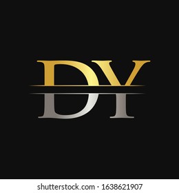 Initial DY Letter Logo With Creative Modern Calligraphy  Vector Template. Creative Abstract Letter DY Logo Design