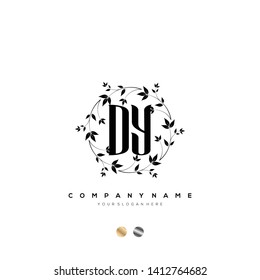 Initial DY letter luxury beauty flourishes ornament monogram logo - Vector