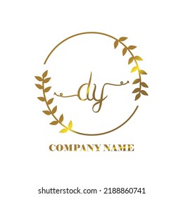 initial DY logo vector handwriting signature Elegant branding art