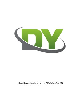 initial DY swoosh ring company logo green gray