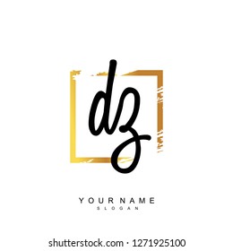Initial DZ handwriting logo vector