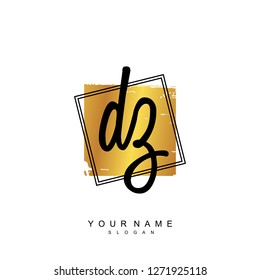 Initial DZ handwriting logo vector
