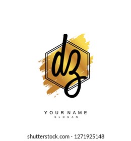 Initial DZ handwriting logo vector