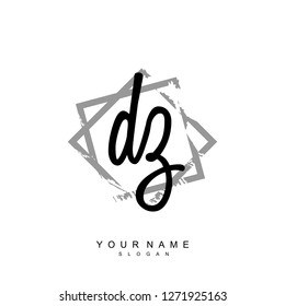 Initial DZ handwriting logo vector