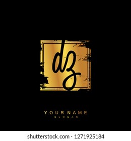 Initial DZ handwriting logo vector