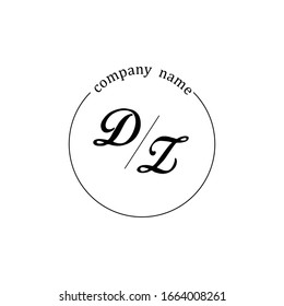 Initial DZ logo branding luxury design template 