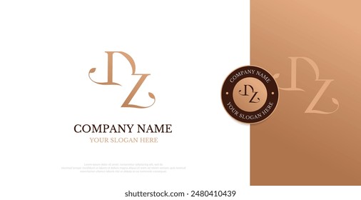 Vector inicial de diseño de logotipo de DZ 