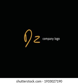 Initial DZ logo handwriting vector