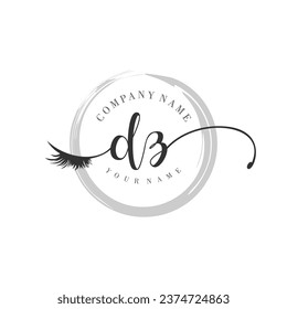 Initial DZ monogram eye and eyelash handwriting