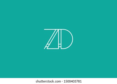 Initial DZ ZD Letter Logo Design Vector Template. Monogram and Creative Alphabet D Z Letters icon Illustration.