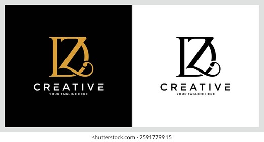 Initial DZ or ZD Logo Design Vector