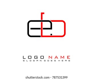 Initial E & B minimalist logo template vector