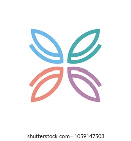Initial E Butterfly pattern logo design inspiration