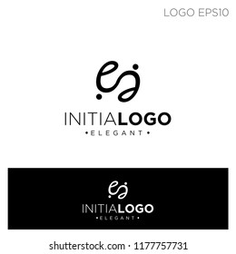 initial e circle ornament logo template vector illustration