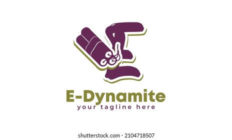 Initial E And Dynamite Logo Design. Vector