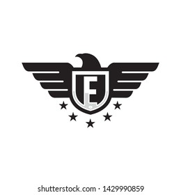 Initial E Eagle Shield Logo Template Stock Vector (Royalty Free ...