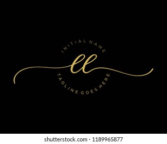 Initial E E handwriting logo vector. Hand lettering for designs