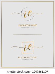 Initial I E IE handwriting logo vector. Letter handwritten logo template.