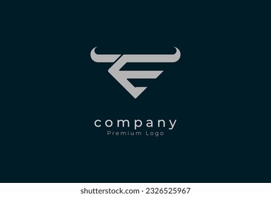 Initial E horn Logo, minimalist letter E with horn logo design, vector illustration