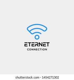 initial e internet logo design vector wifi network symbol icon