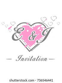 Initial E & J wedding invitation logo template vector