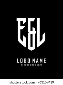 Initial E & L abstract shield logo template vector