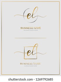 Initial E L EL handwriting logo vector. Letter handwritten logo template.