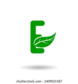 Initial E with leaf logo design inspiration