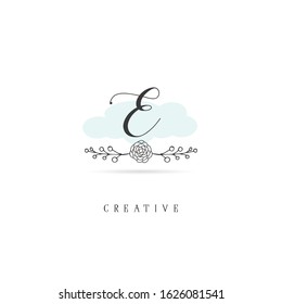 Initial E Letter Handrawn logo vector. Design Template Illustration