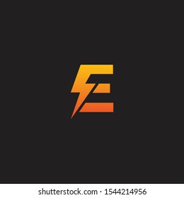 Initial E Letter Lightning Bolt Logo Stock Vector (Royalty Free ...