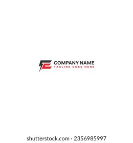 Initial E Letter with Lightning Bolt Logo Vector Design, U,E.V letter logo