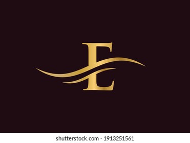 Initial E letter logo with creative modern business typography vector template. Creative abstract letter E logo design