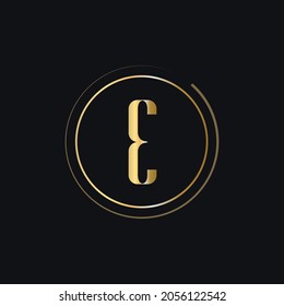 Initial E Letter Logo With Gold Color Luxury Concept. E Logo Design Modern And Premium Logo Template For Beauty, Fashion, Luxury, Spa And Cloth Brand