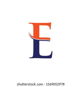 Initial E Letter Logo with wave. Letter E Creative Modern Alphabet Logo Vector Design. Abstract Sign E Letter Logo.