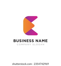 Initial E Letter Player company logo design